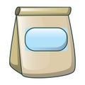 Lunch paper bag icon, cartoon style