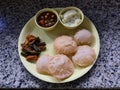 Lunch Plate Puri Pindi Choley Phirni and Aloo Bhindi Sabji Lokgram Kalyan