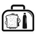 Lunch sandwich box icon, simple style