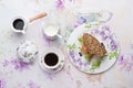 Lunch with sandwich and coffee Royalty Free Stock Photo