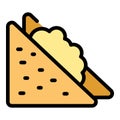 Lunch sandwich icon vector flat