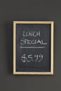 Lunch special. Menu sign Royalty Free Stock Photo