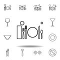 Lunch, table etiquette icon. Set can be used for web, logo, mobile app, UI, UX on white background Royalty Free Stock Photo
