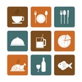 Lunch time design. Menu icon. Flat illustration , editable vector Royalty Free Stock Photo