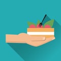 Lunch time design. Menu icon. Flat illustration , editable vector Royalty Free Stock Photo