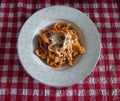 Lunch time - pasta bolognese Royalty Free Stock Photo