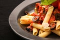 Penne pasta in tomato sauce Royalty Free Stock Photo