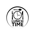 Lunch time simple icon, flat design isolated on white background Royalty Free Stock Photo