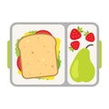 Lunch on a tray, healthy meal for school snack Royalty Free Stock Photo