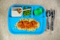 Lunch Tray Spaghetti and Meatballs