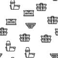 Lunchbox Dishware Vector Seamless Pattern