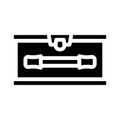 lunchbox with handle glyph icon vector illustration Royalty Free Stock Photo