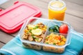 lunchbox with nasi goreng, meal prep concept