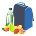 Lunchbox to school icon, cartoon style