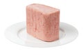 Luncheon Meat on Plate Royalty Free Stock Photo