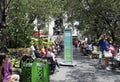 Lunchtime in Herald Square in New York City Royalty Free Stock Photo