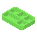 Lunchtime serving tray icon isometric vector. Alimentation tableware platter Royalty Free Stock Photo