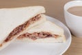 Lunchtime snack with sandwich and tea Royalty Free Stock Photo