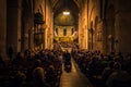 Lund - October 21, 2017: Ceremony Inside the cathedral of Lund, Sweden