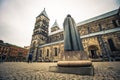 Lund - October 21, 2017: The gothic cathedral of Lund, Sweden