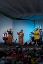 Lund, Sweden - June 17, 2022: The music group The Momas including Loulou Lamotte Ashley Haynes and Dinah Yonas Manna performing on