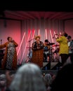 Lund, Sweden - June 17, 2022: The music group The Momas including Loulou Lamotte Ashley Haynes and Dinah Yonas Manna performing on