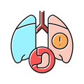 lung or breathing problems color icon vector illustration Royalty Free Stock Photo