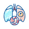 lung or breathing problems icon doodle illustration Royalty Free Stock Photo