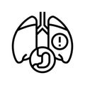 lung or breathing problems line icon vector illustration Royalty Free Stock Photo
