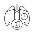lung or breathing problems line icon vector illustration Royalty Free Stock Photo