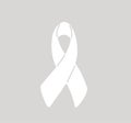 Lung cancer awareness month Novermber handwritten lettering. White support ribbon. Web banner vector