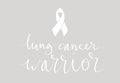 Lung cancer awareness month Novermber handwritten lettering. White support ribbon. Web banner vector