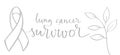 Lung cancer awareness month Novermber handwritten lettering. White support ribbon. Web banner vector