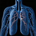 Lung cancer diagram in detail. Ai Generated