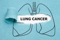 Lung Cancer Drawn Torn Blue Paper Concept Royalty Free Stock Photo