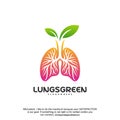 Lung care logo designs vector, Nature Lungs logo concept vector, Lungs Health logo template