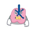 Lung cartoon character style having strange silent face