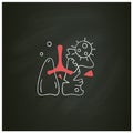 Lung damage chalk icon