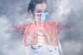 Lung disease diagnosis treatment concept