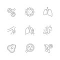 Lung disease line outline icon