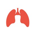 Lung human icon, respiratory system healthy lungs anatomy flat medical organ icon Royalty Free Stock Photo