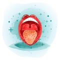 Human mouth anatomy. Internal organ concept. Vector modern style cartoon character. Royalty Free Stock Photo