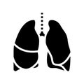 lung human organ glyph icon vector illustration