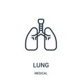 lung icon vector from medical collection. Thin line lung outline icon vector illustration. Linear symbol for use on web and mobile Royalty Free Stock Photo