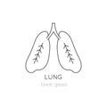 Lung line icon Royalty Free Stock Photo