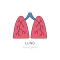 Lung line icon Royalty Free Stock Photo