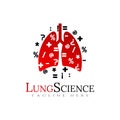 Lung logo design, science healthcare and medical icon -vector