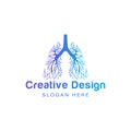 Lung logo Ideas. Inspiration logo design. Template Vector Illustration. Isolated On White Background