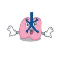 Lung mascot design concept having a surprised gesture