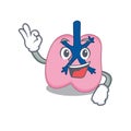 Lung mascot design style showing Okay gesture finger